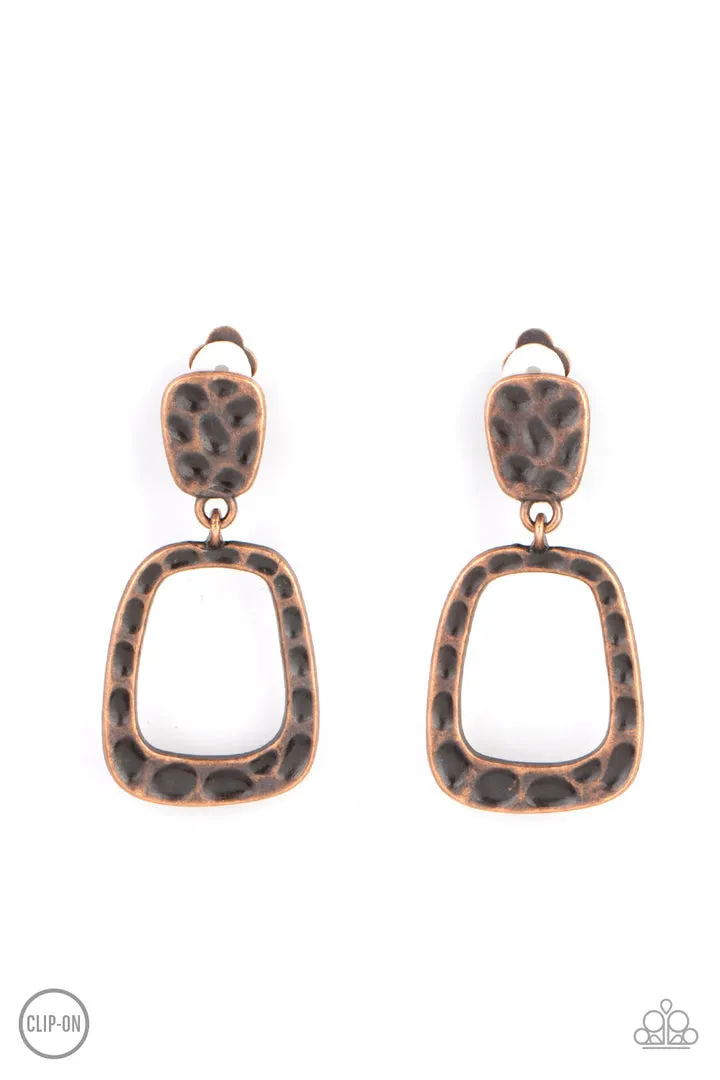 Playfully Primitive Copper Paparazzi Clip-On Earrings