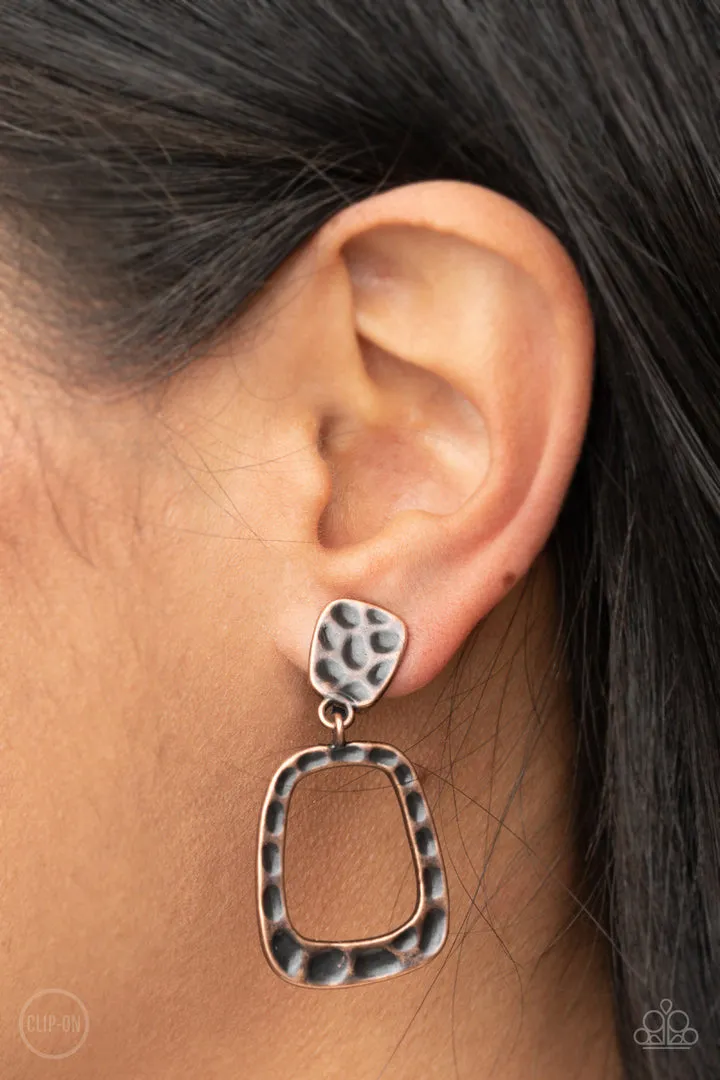 Playfully Primitive Copper Paparazzi Clip-On Earrings