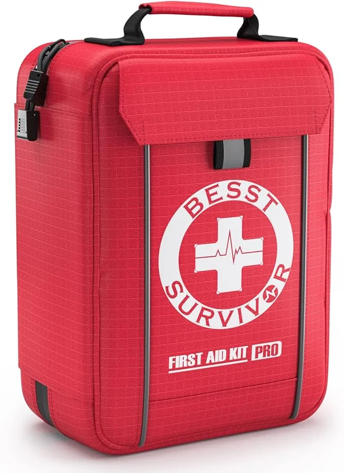 Premium First Aid Kits, Labelled Compartments Trauma Kits -MOLLE System Large Emergencies Medical Kits for Car, Boats, Camping, Hurricanes, 265 Piece Emergency Necessities Kits