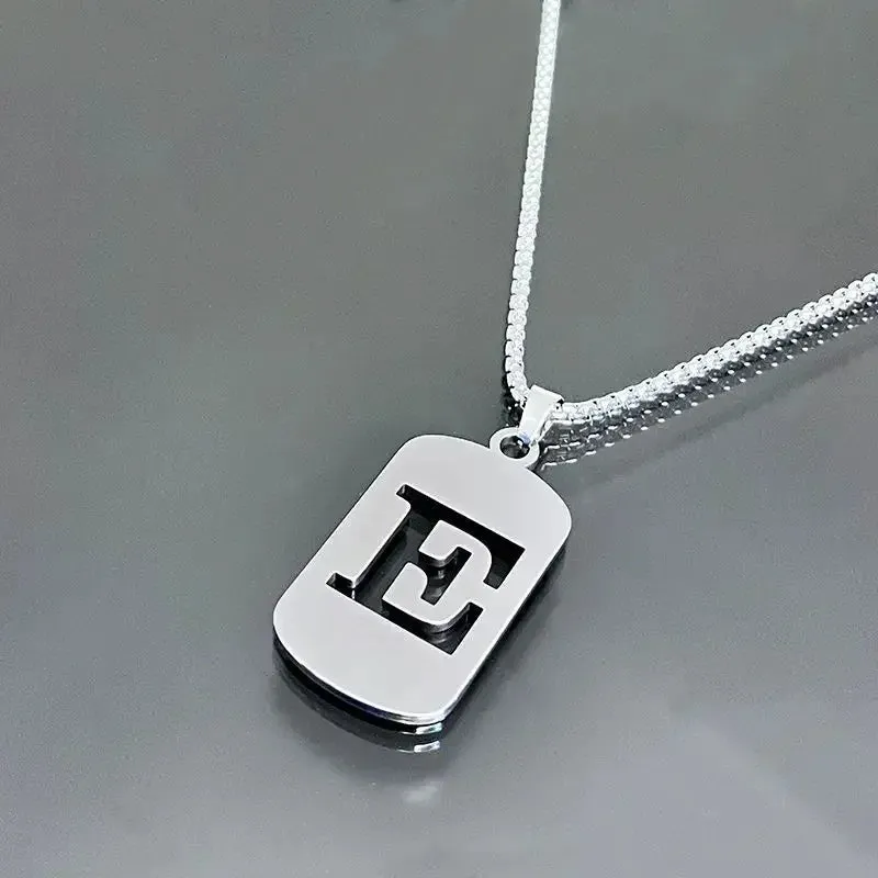 Punk A-Z Initial Tag Letter Necklaces