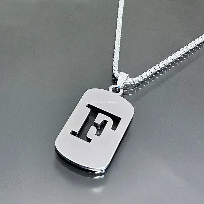 Punk A-Z Initial Tag Letter Necklaces