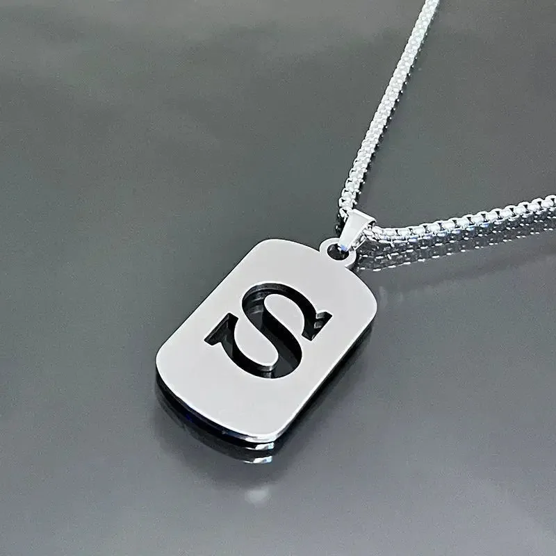 Punk A-Z Initial Tag Letter Necklaces