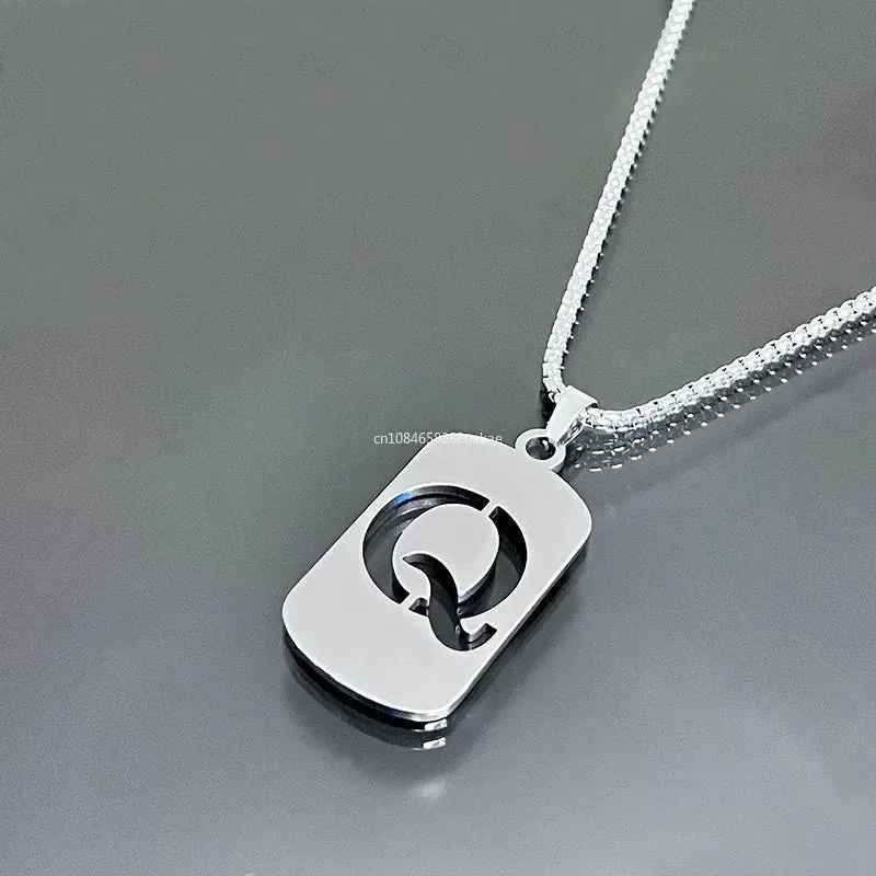 Punk A-Z Initial Tag Letter Necklaces