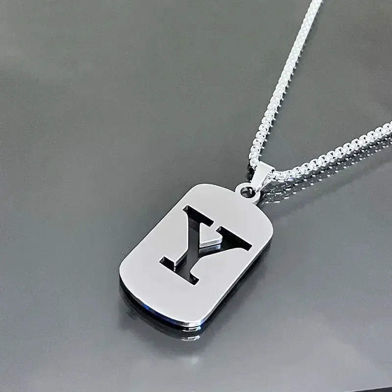Punk A-Z Initial Tag Letter Necklaces