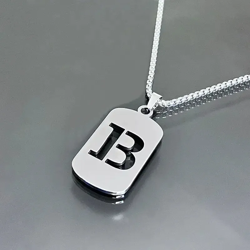Punk A-Z Initial Tag Letter Necklaces