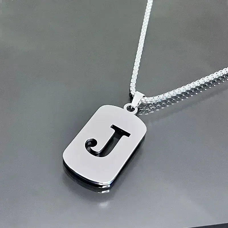 Punk A-Z Initial Tag Letter Necklaces
