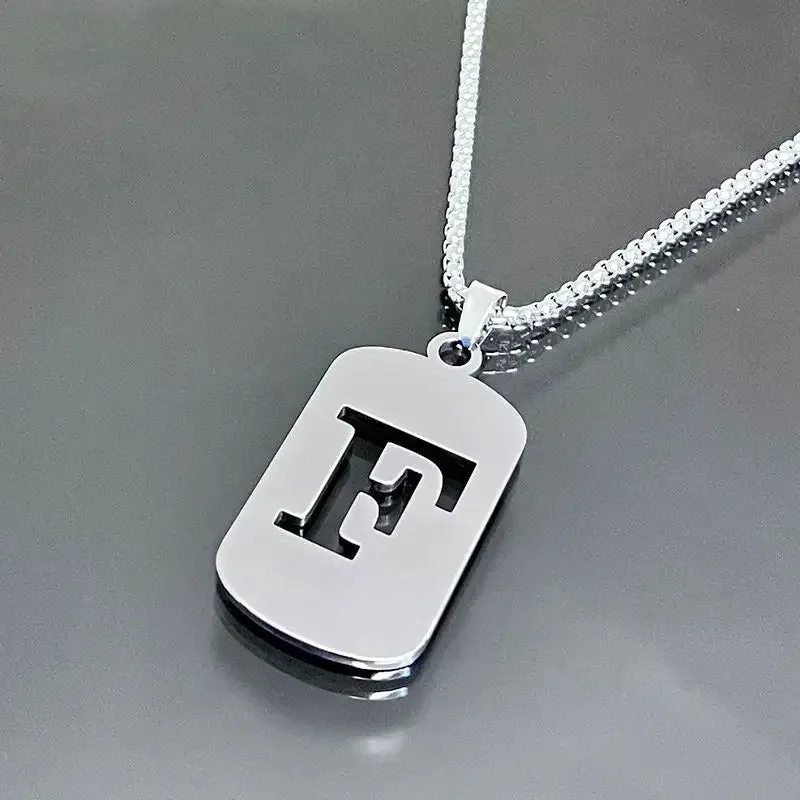 Punk A-Z Initial Tag Letter Necklaces