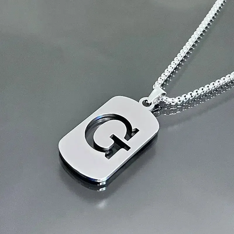 Punk A-Z Initial Tag Letter Necklaces