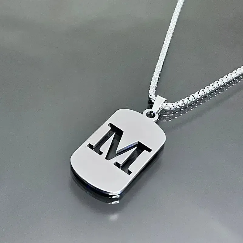 Punk A-Z Initial Tag Letter Necklaces
