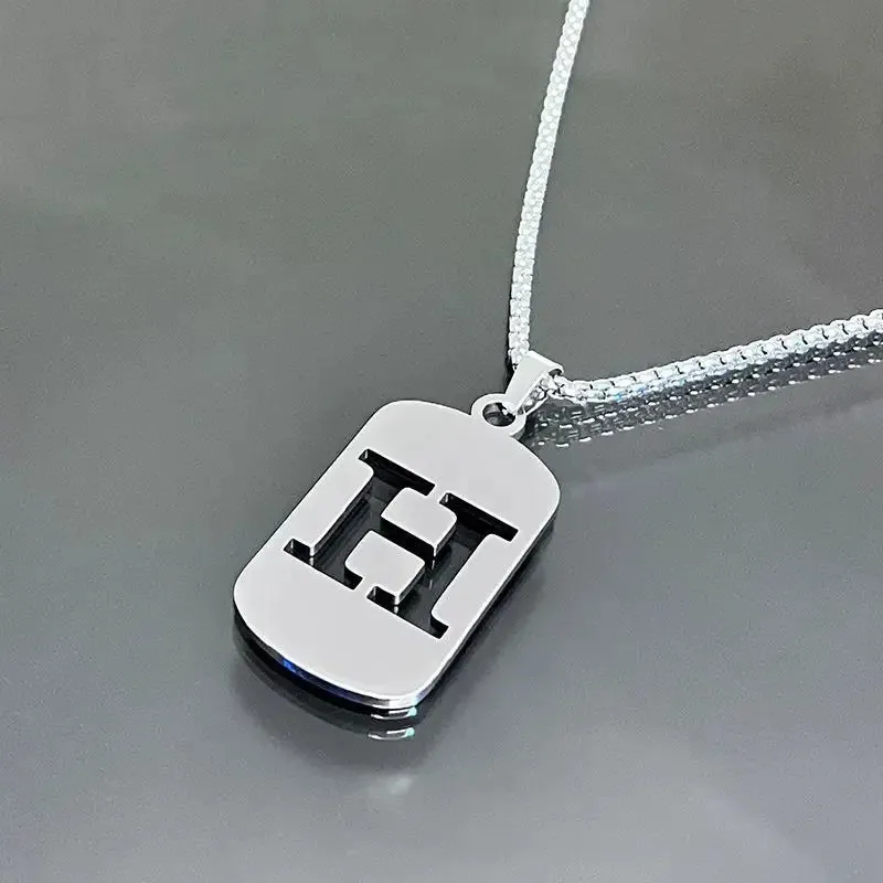 Punk A-Z Initial Tag Letter Necklaces