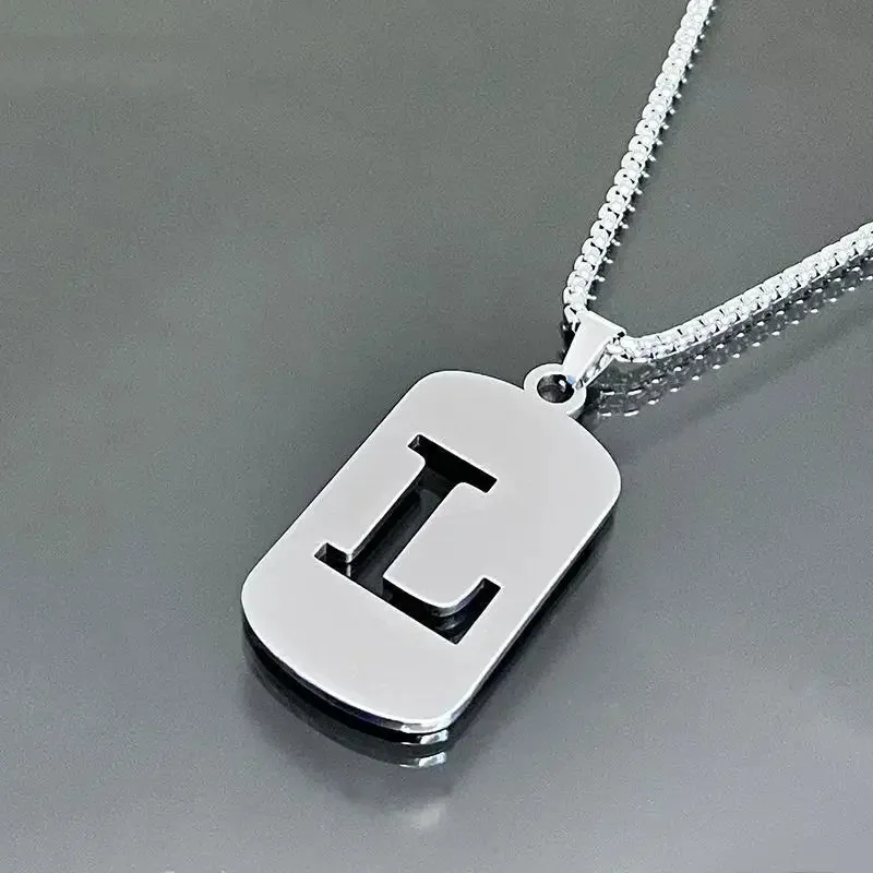 Punk A-Z Initial Tag Letter Necklaces