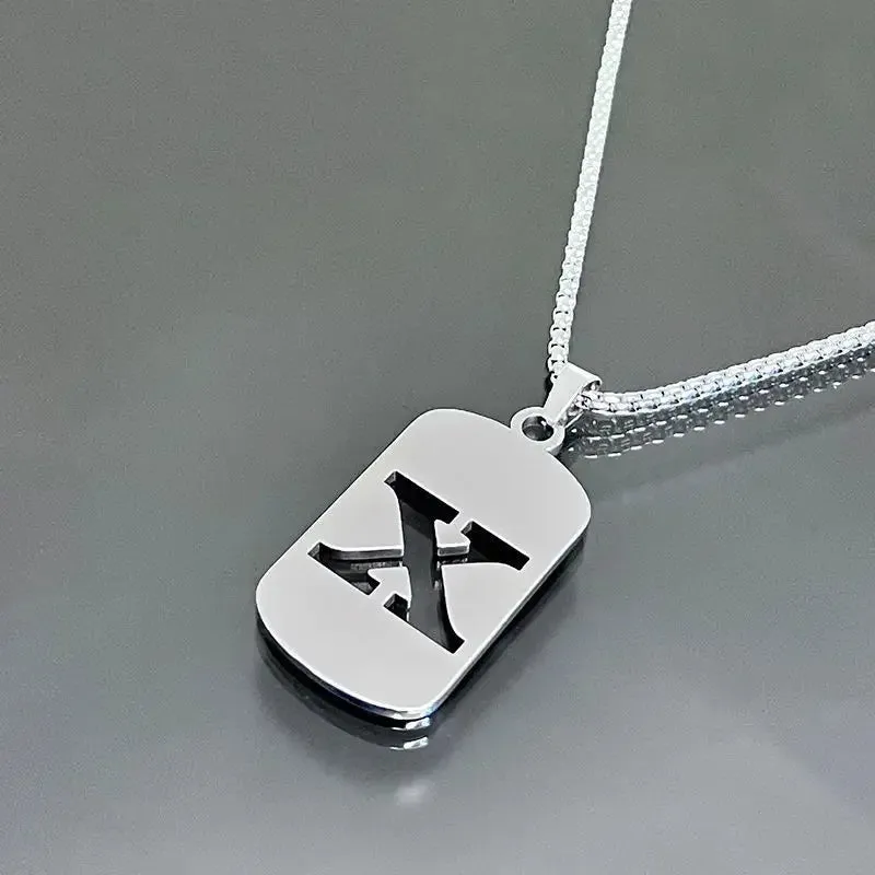Punk A-Z Initial Tag Letter Necklaces