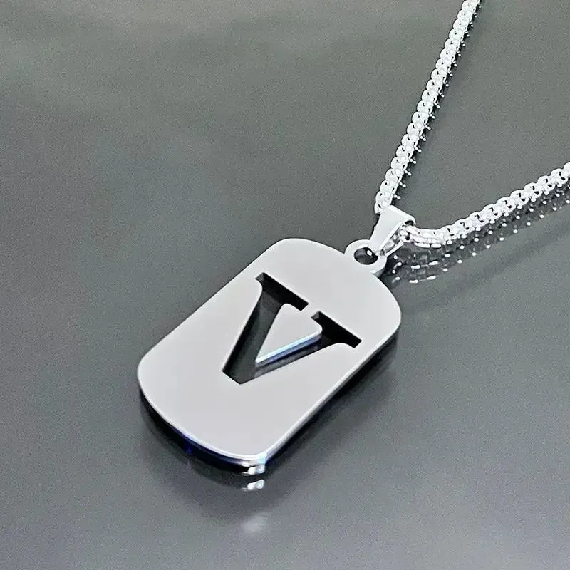 Punk A-Z Initial Tag Letter Necklaces