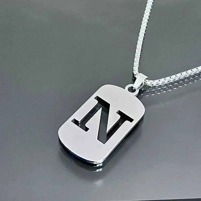 Punk A-Z Initial Tag Letter Necklaces