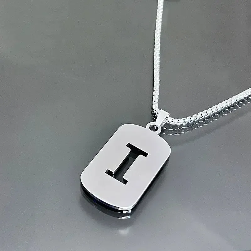 Punk A-Z Initial Tag Letter Necklaces