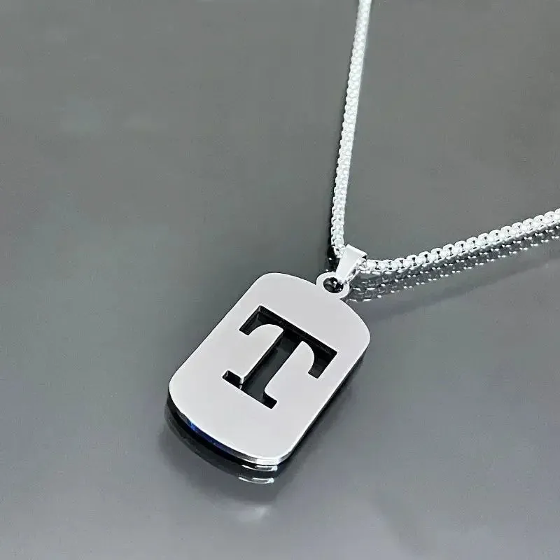 Punk A-Z Initial Tag Letter Necklaces