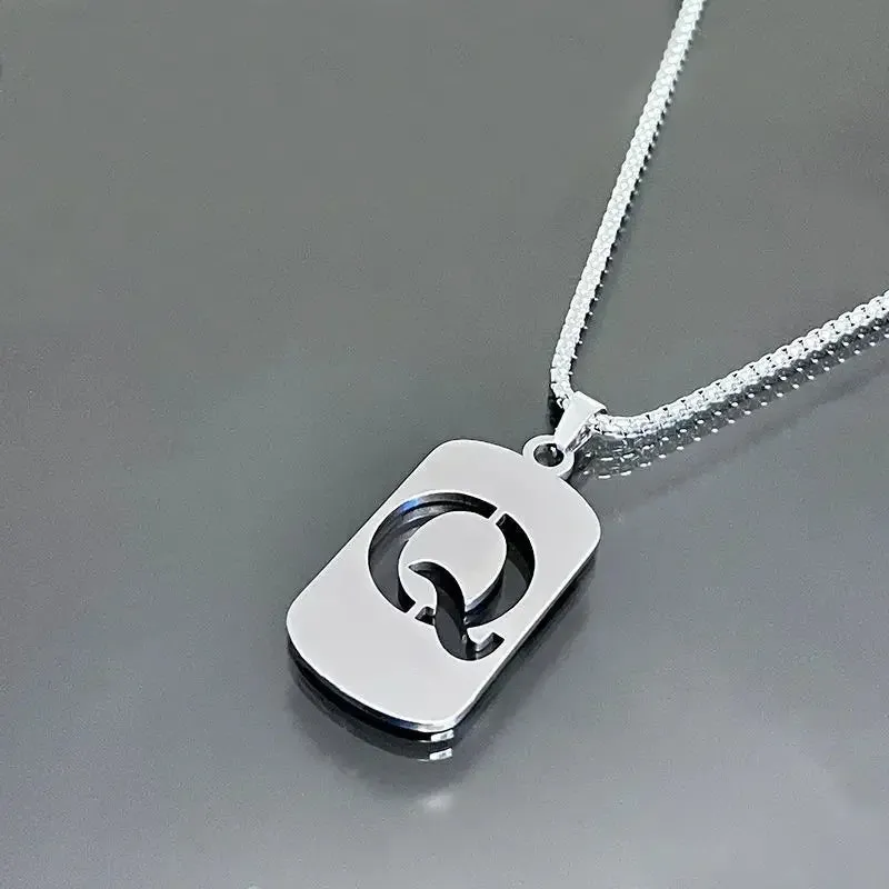 Punk A-Z Initial Tag Letter Necklaces
