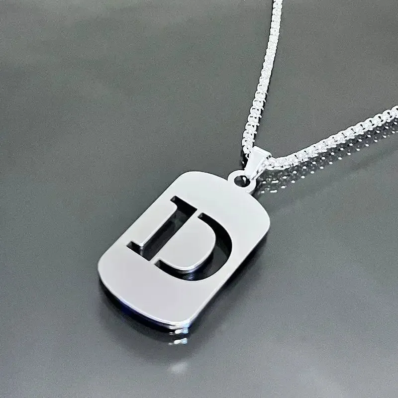 Punk A-Z Initial Tag Letter Necklaces