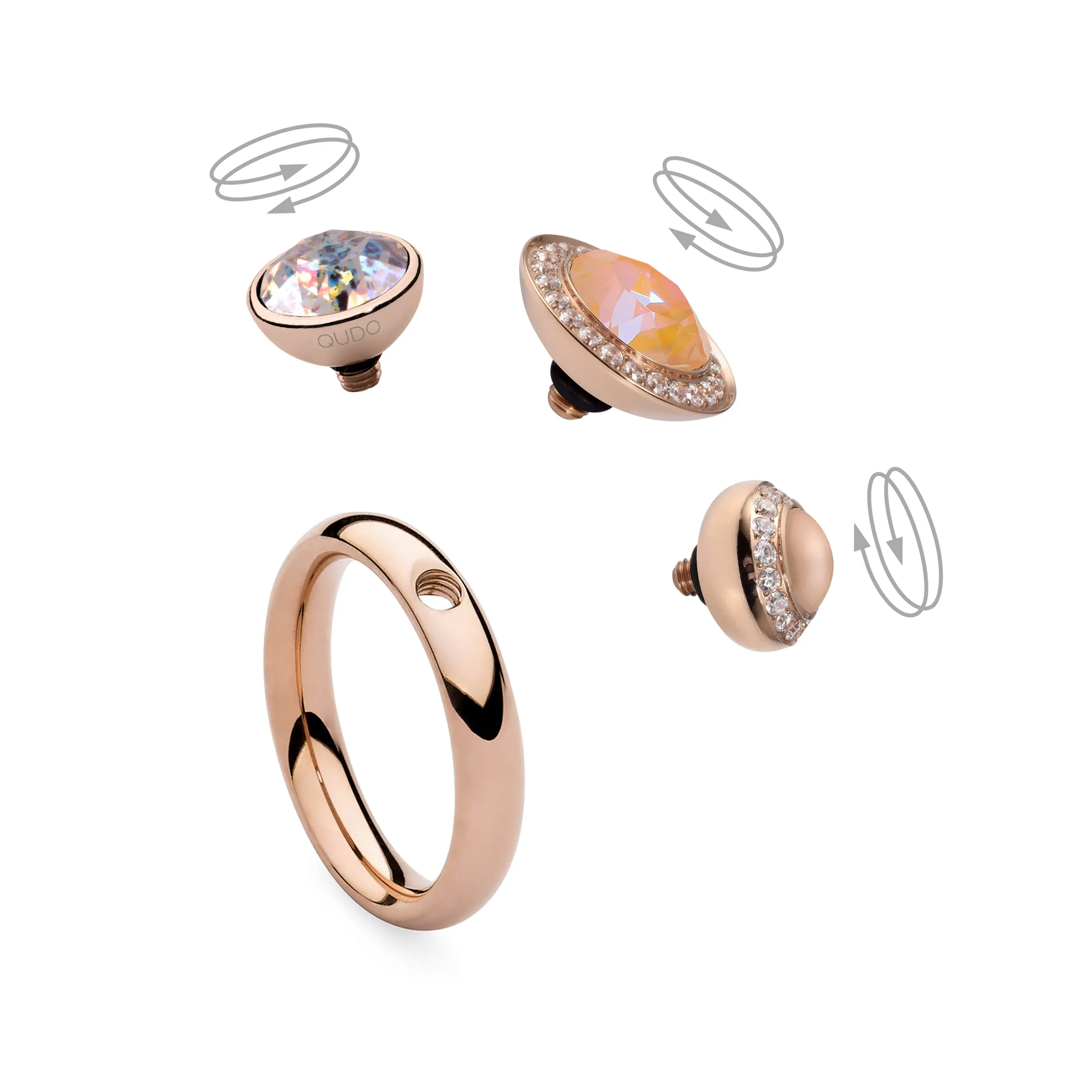 Qudo Ascona 10mm Rose Gold Topper - Greige