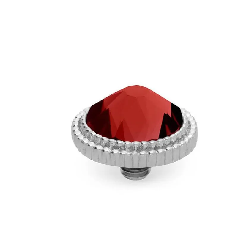 Qudo Fabero 10mm Silver Topper - Scarlet