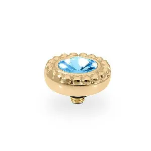 Qudo Ghiare 11mm Gold Topper - Aquamarine