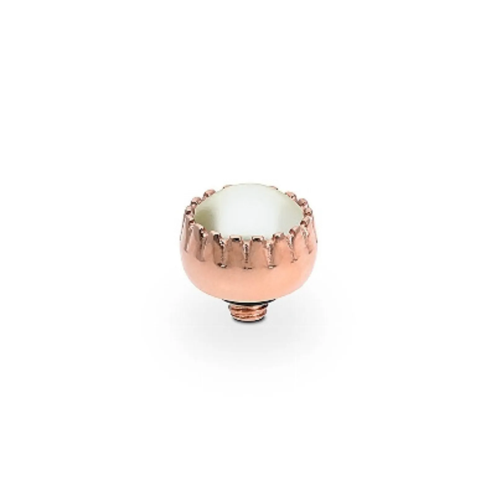 Qudo London 8mm Rose Gold Topper - Cream Pearl