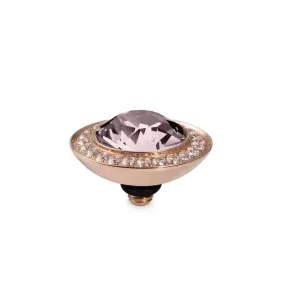 Qudo Tondo Deluxe 13mm Rose Gold Topper - Lt Amethyst