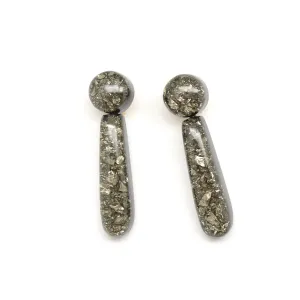 Resin and Pyrite Earrings