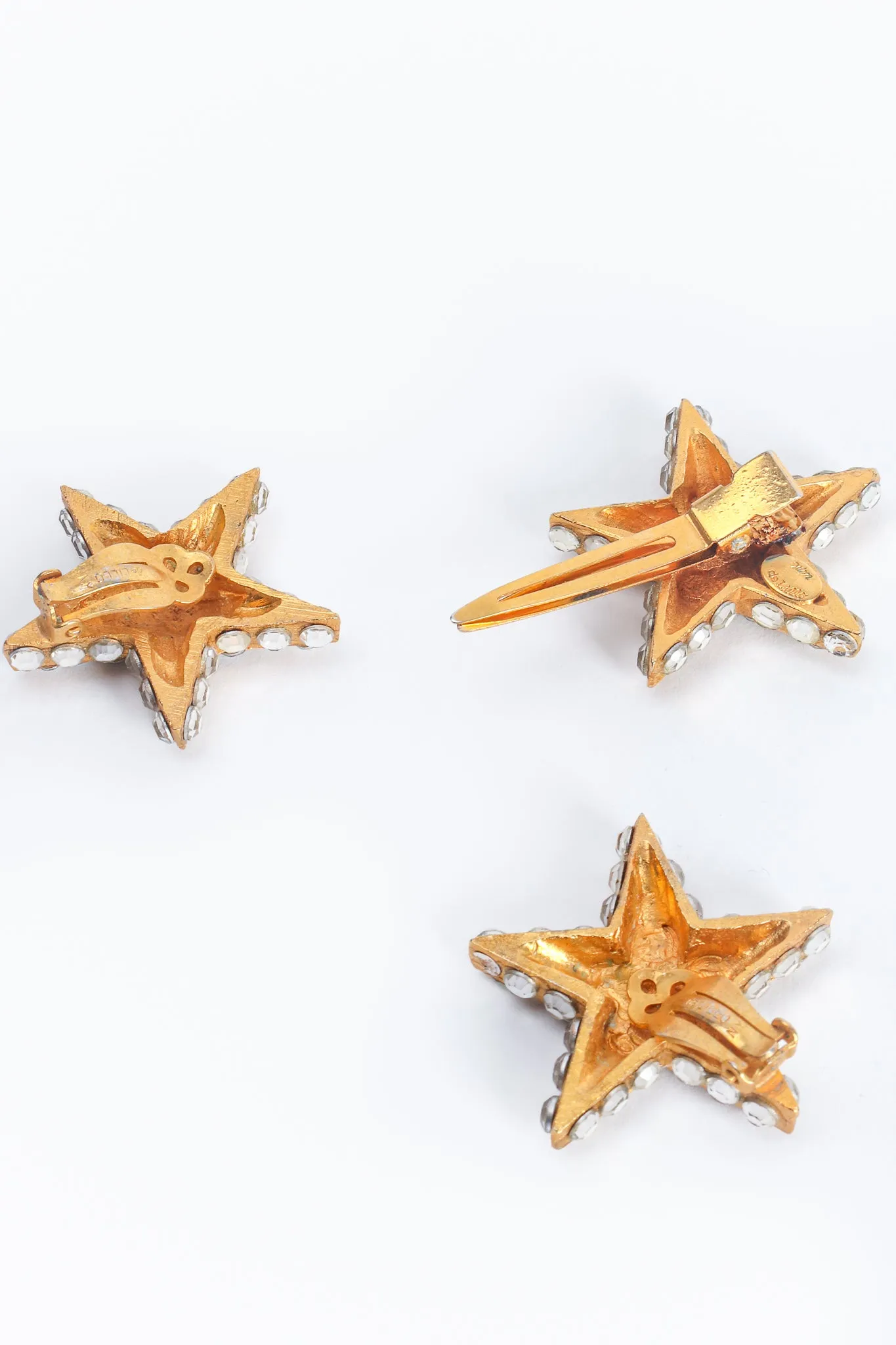 Rhinestone Star Earrings & Hair Clip Set