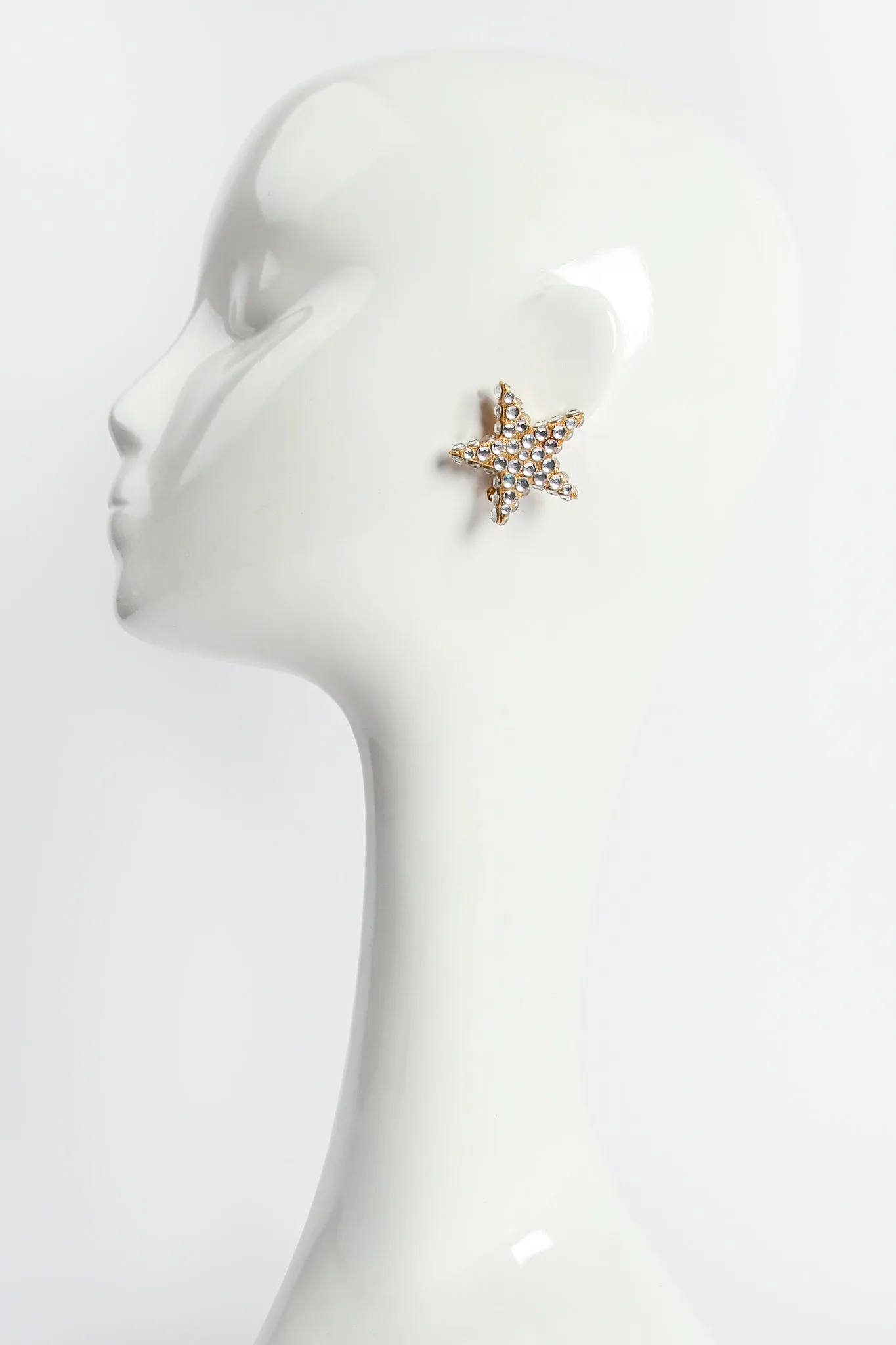 Rhinestone Star Earrings & Hair Clip Set