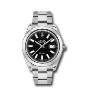 Rolex Steel Datejust 41mm-Black Index Dial 126300 bkio