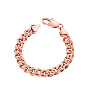 Rose Gold Plated Curb Bracelet - Hypoallergenic, Comfort Fit, Made in Italy, Guaranteed to Last