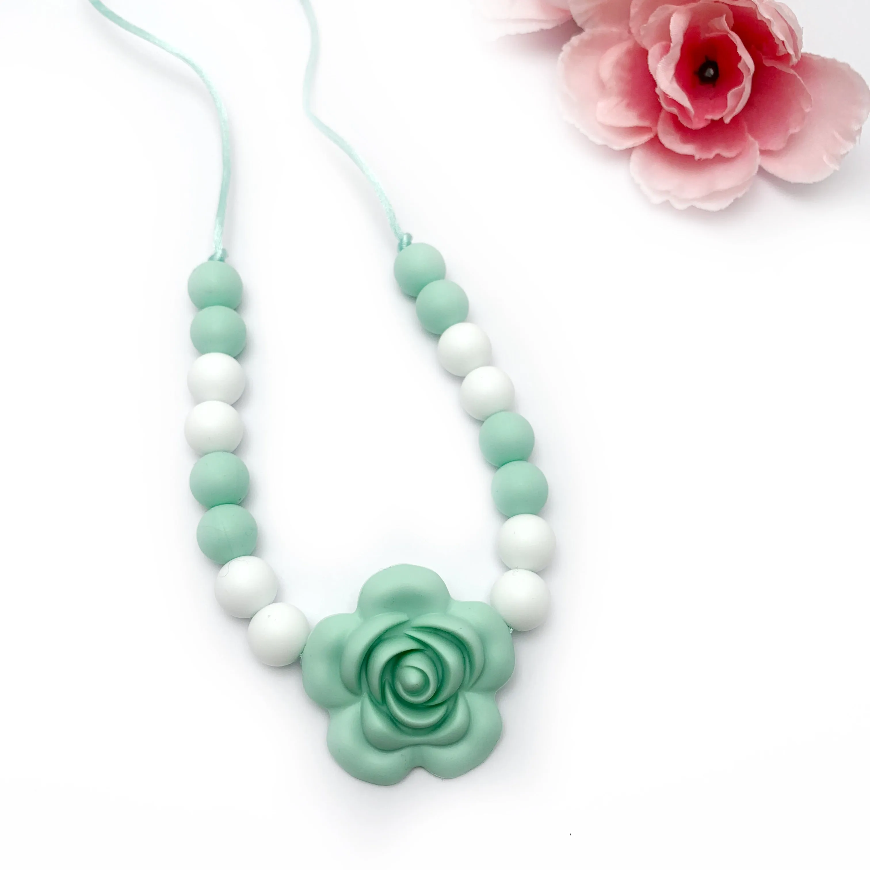 Rose Necklace for Kids - Flower Chew Necklace for Anxiety Relief and Sensory Processing Disorder