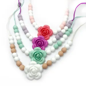 Rose Necklace for Kids - Flower Chew Necklace for Anxiety Relief and Sensory Processing Disorder