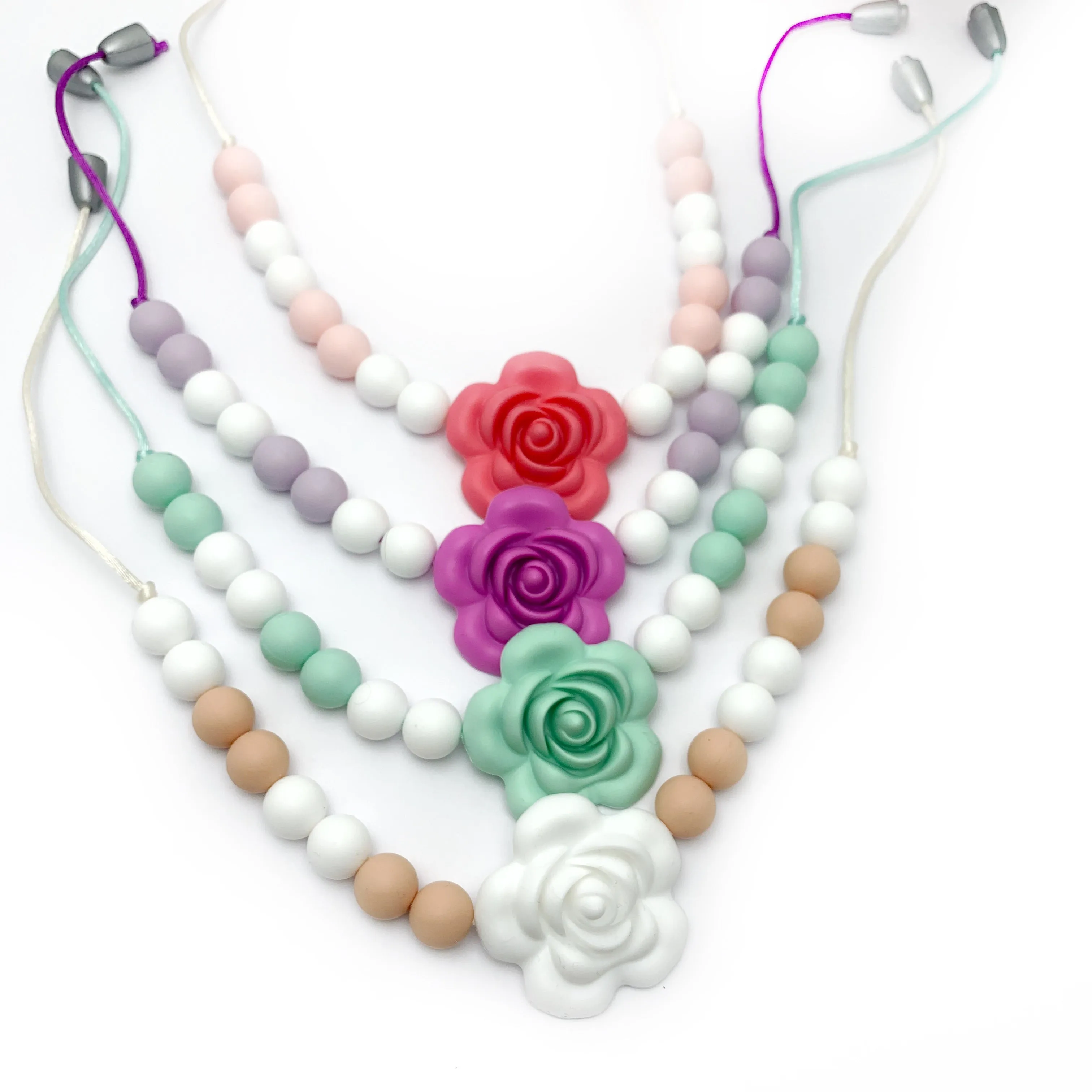 Rose Necklace for Kids - Flower Chew Necklace for Anxiety Relief and Sensory Processing Disorder