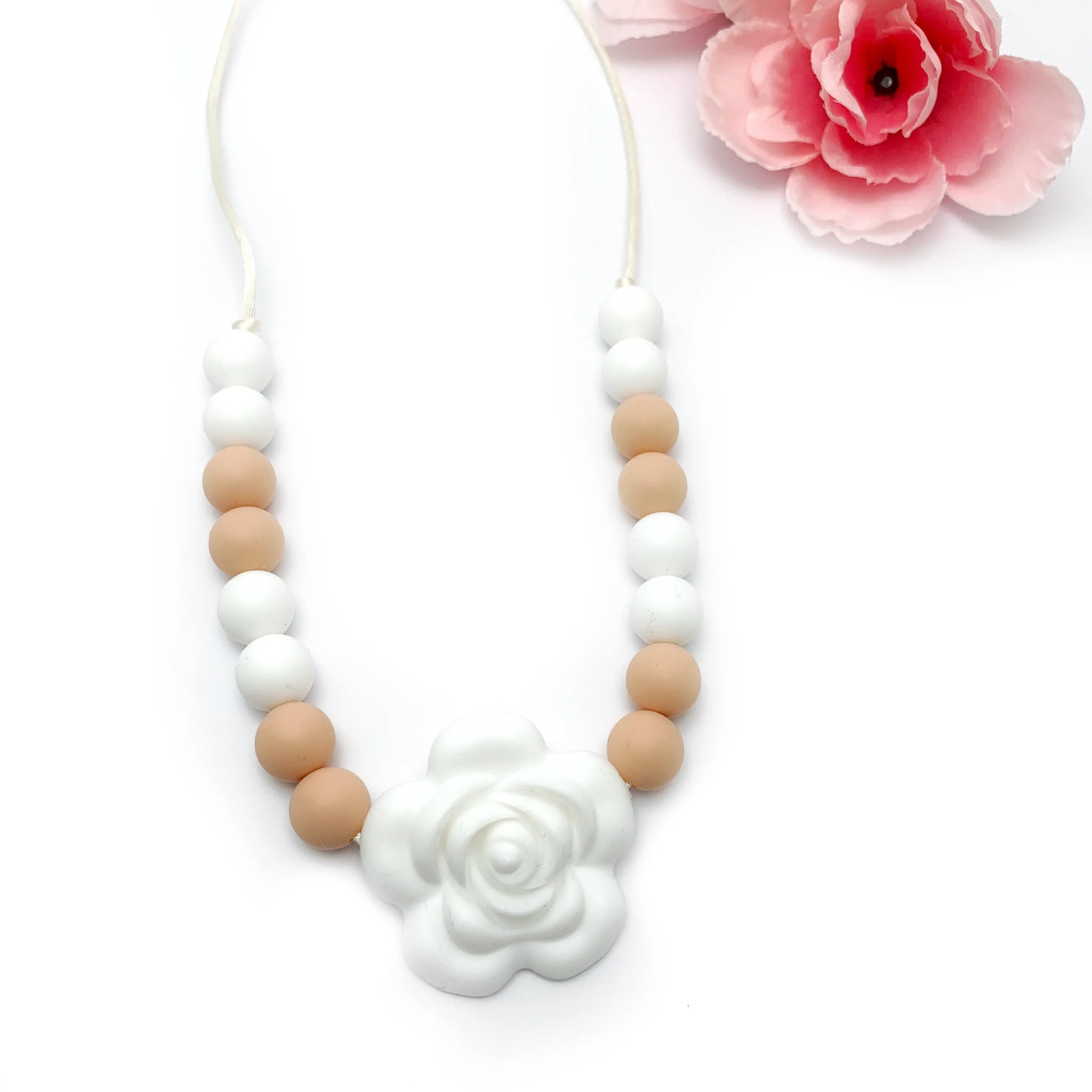 Rose Necklace for Kids - Flower Chew Necklace for Anxiety Relief and Sensory Processing Disorder