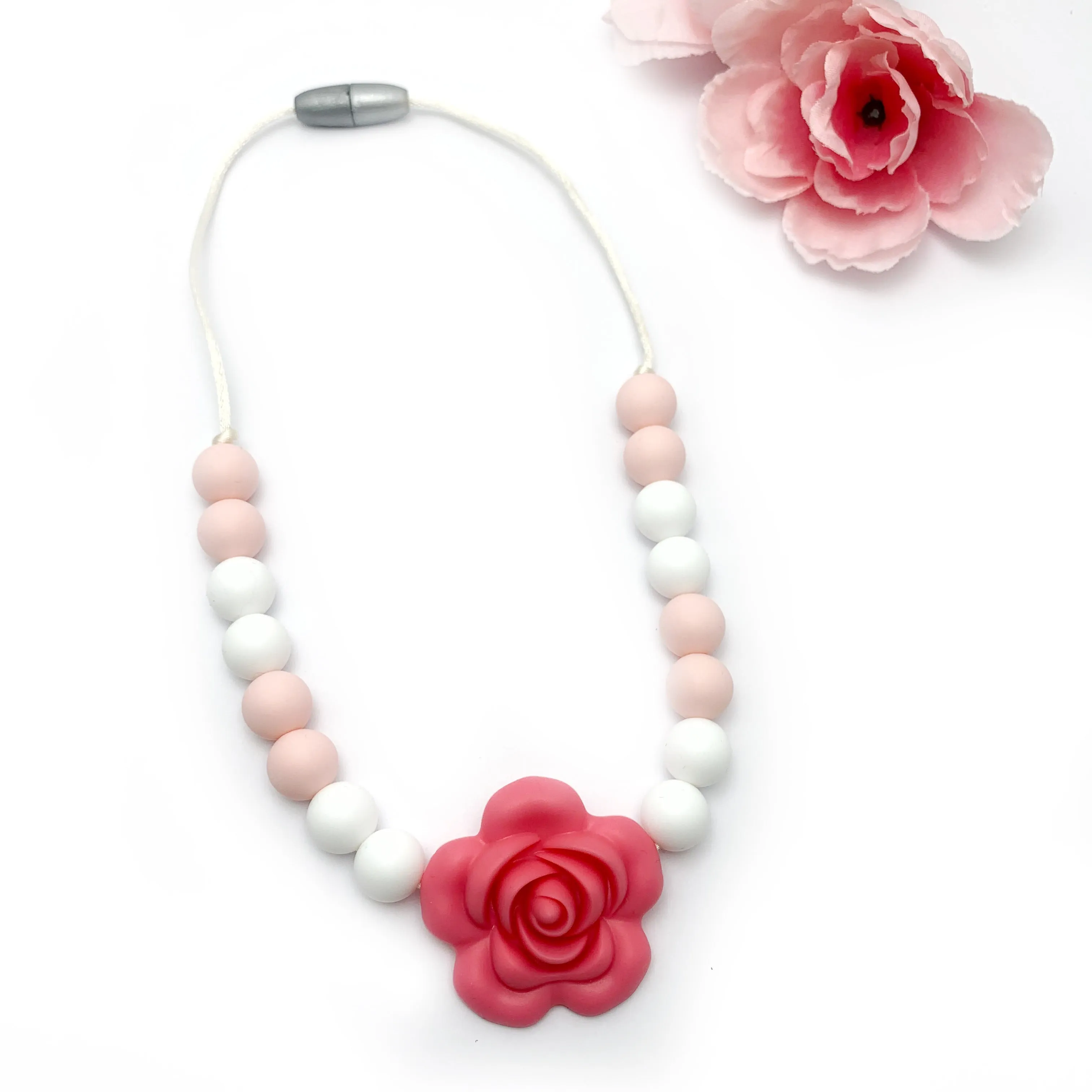 Rose Necklace for Kids - Flower Chew Necklace for Anxiety Relief and Sensory Processing Disorder