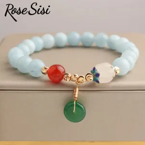 Rose sisi Chinese style new fashion elegant charm bracelet for women elastic and elegant ladies bracelets jewelry friendship