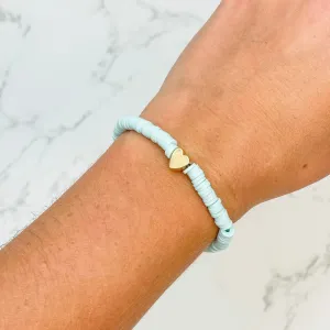 Rubber Disc Stretch Bracelet - Mint