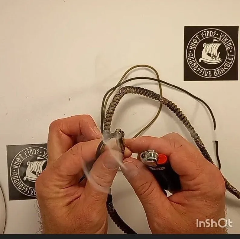 Runic necklace with pendant Thor's Hammer. Tutorial weaving. Instruction for weaving paracord necklace. Viking jewelry.