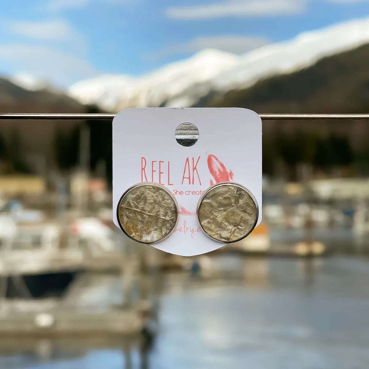 Salmon Stud Earrings