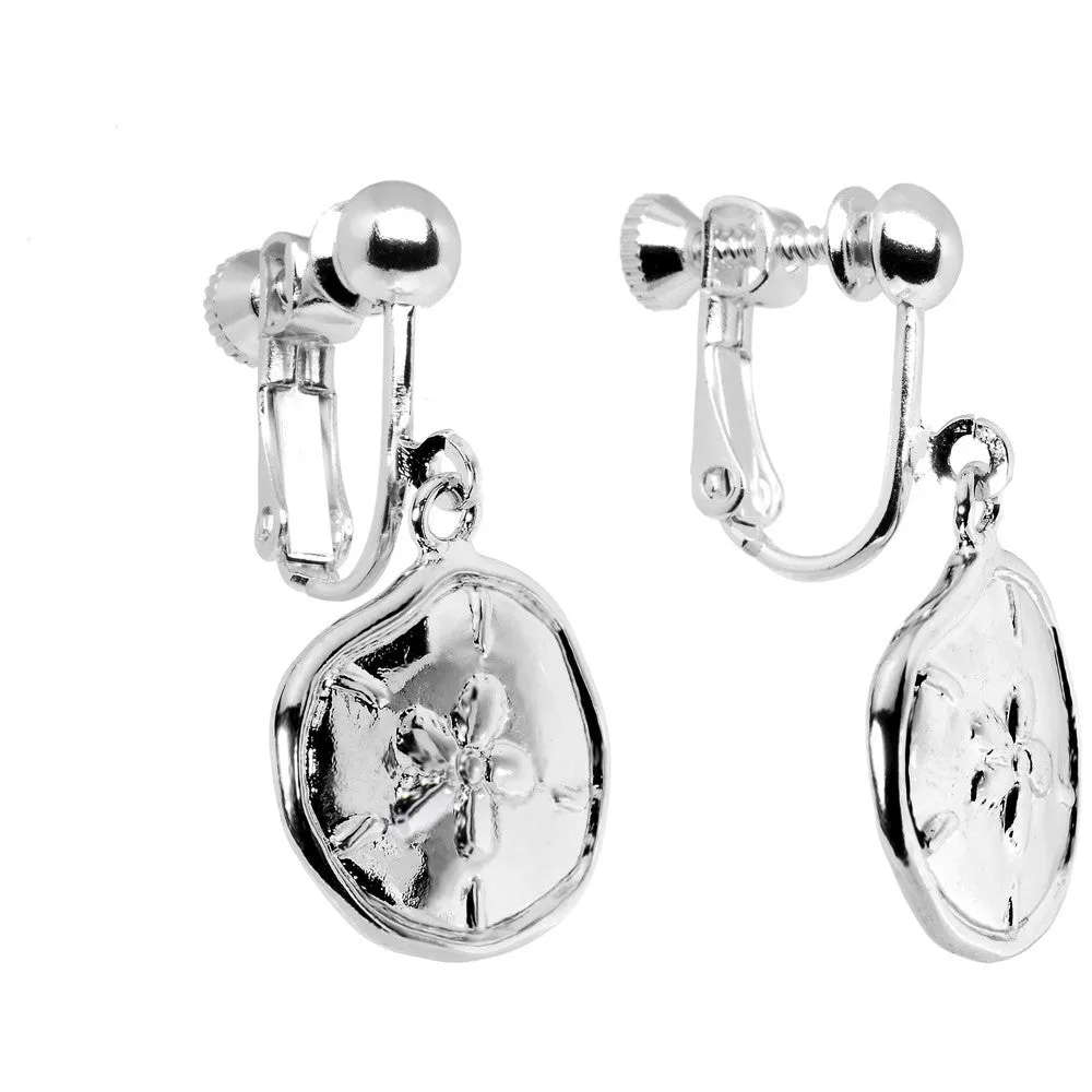 Sand Dollar Clip on Earrings