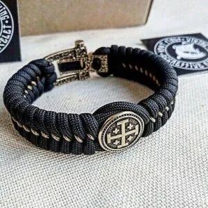 Set for weaving a bracelet from paracord. DIY gift. Do it yourself. Jerusalem cross bangle.
