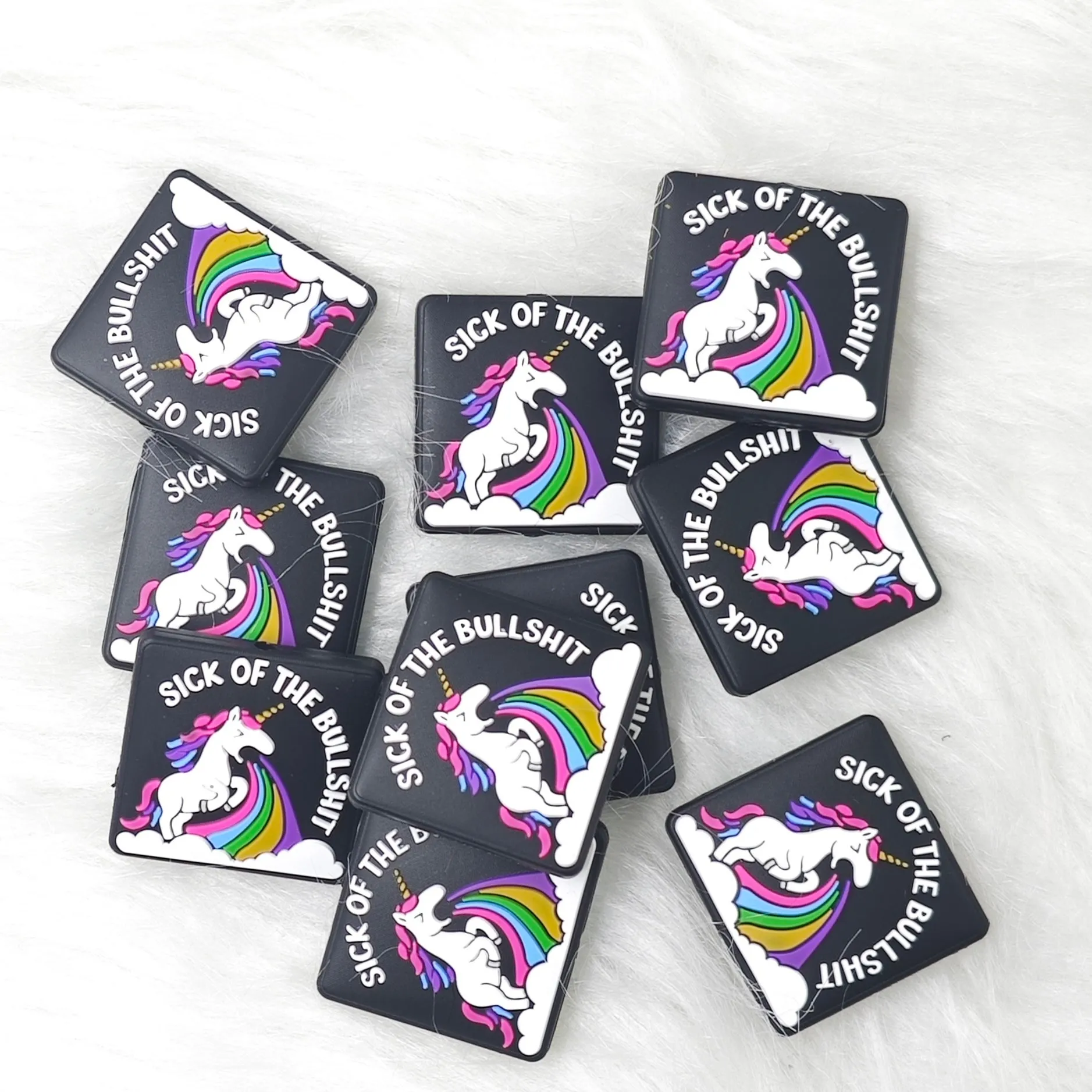 Sick of Bullshit Silicone Focal Beads Wholesale, Saying Focal beads