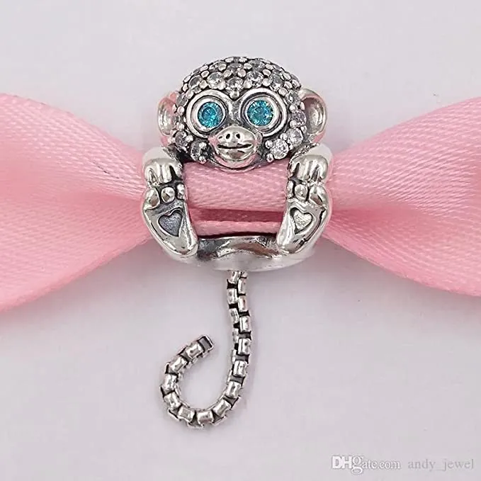 Sitting Monkey Dangle Pendant Bead Charm
