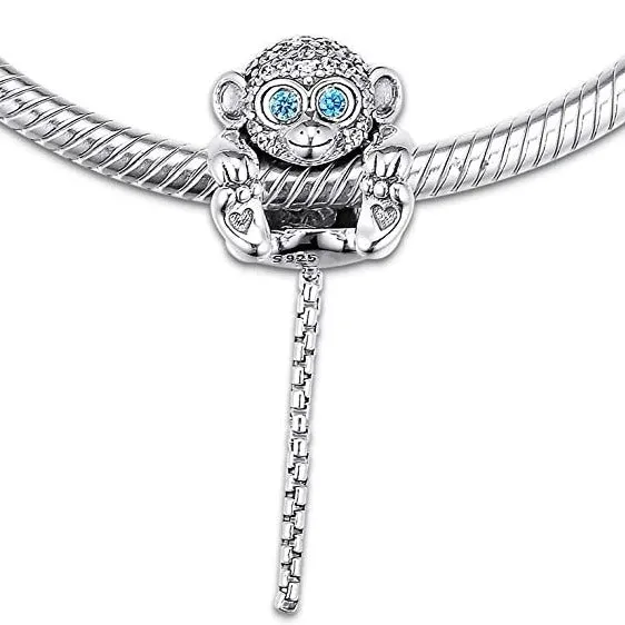 Sitting Monkey Dangle Pendant Bead Charm