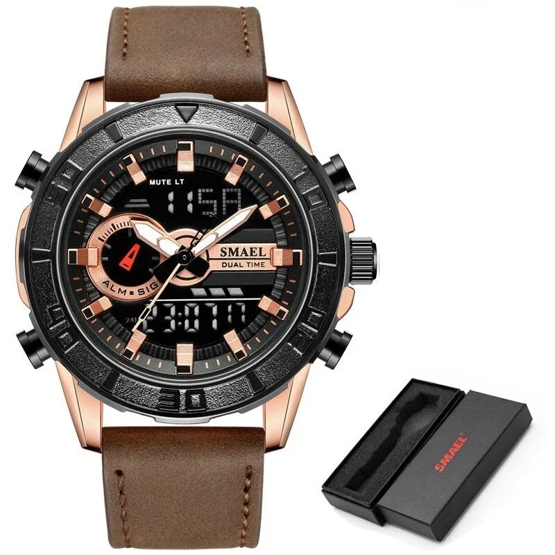 SMAEL Relogio Masculino 2022 Mens Watches Fashion Top Brand Men Sport Watch Waterproof Quartz Digital Led Clock Man Wristwatch
