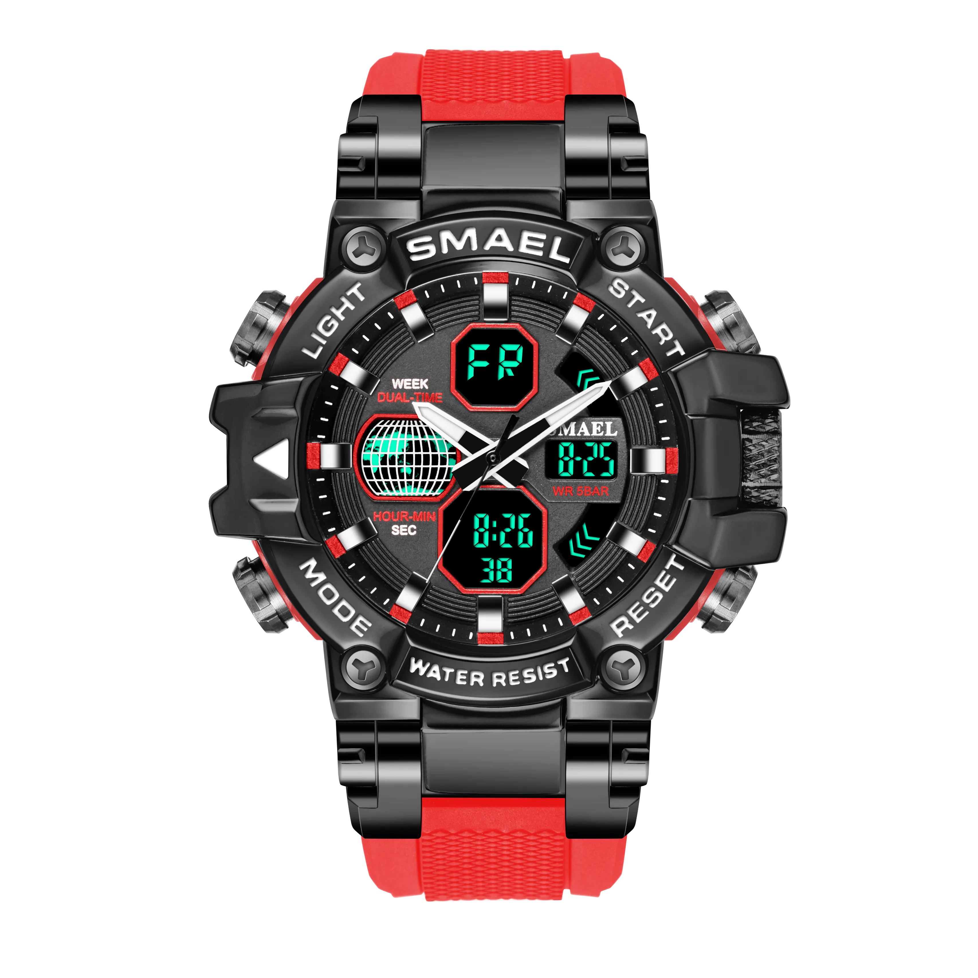 SMAEL Top Brand Men Sports Watches Military Hyun-chae Case Waterproof Multifunction Wristwatch Quartz Watch for Men Clock 8027
