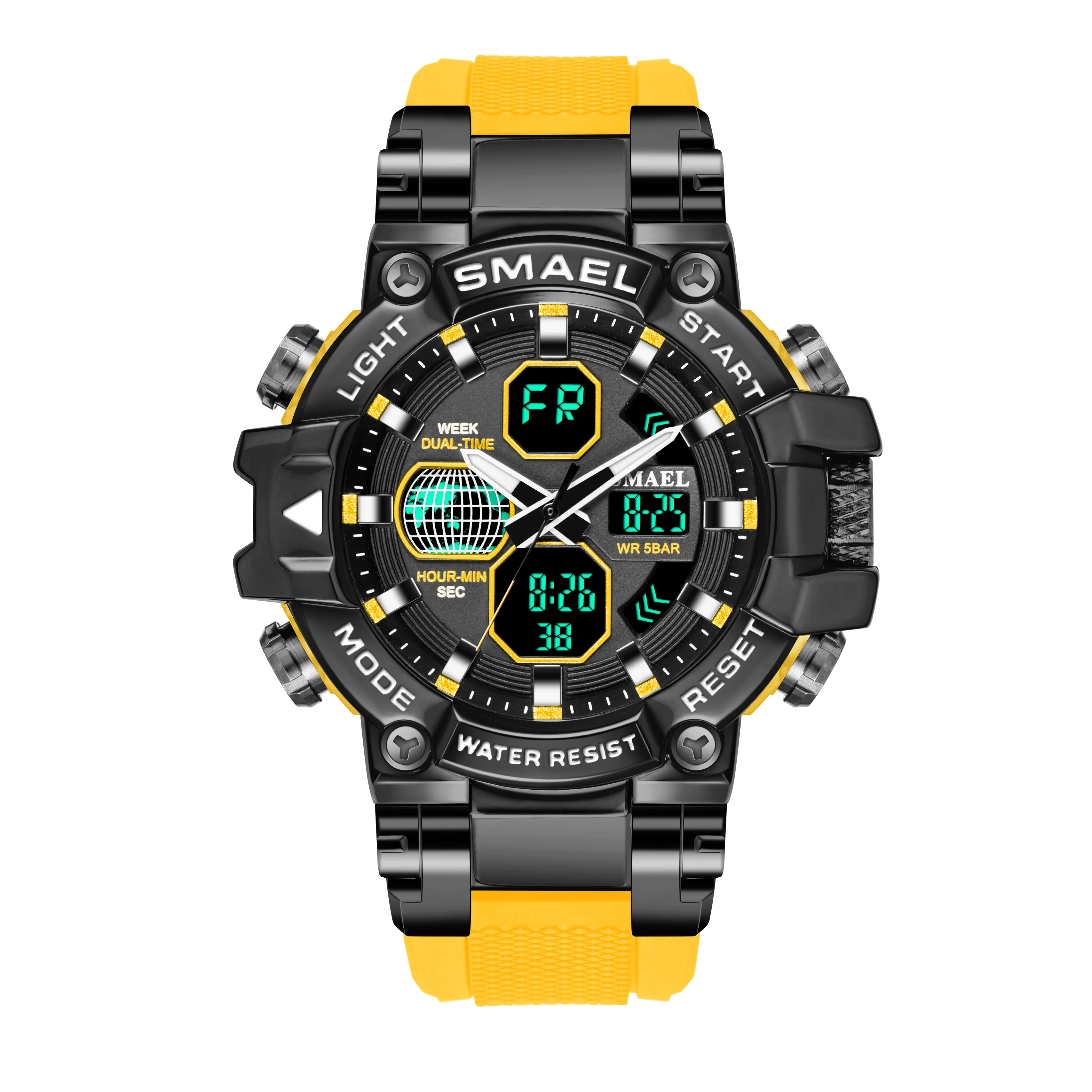 SMAEL Top Brand Men Sports Watches Military Hyun-chae Case Waterproof Multifunction Wristwatch Quartz Watch for Men Clock 8027