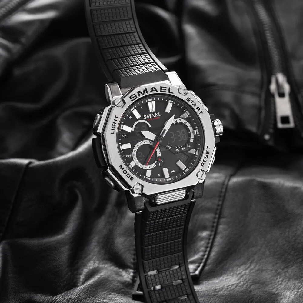 SMAEL Watch Men Analog Quartz Digital WristWatch Waterproof Sports Clock For Man LED Electronic Army Men&#39;s Watches Montre Homme